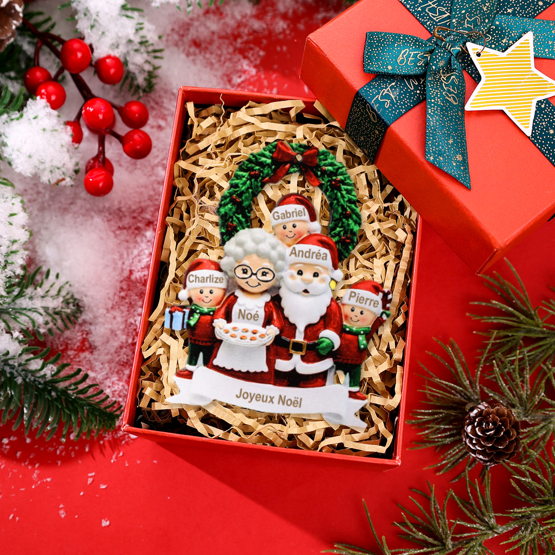 Jessemade FR Ornements de Noël Poupée 5 Prénoms Personnalisés et texte