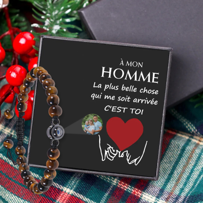À mon Homme - Bracelet Photo Projection Bracelet Personnalisé d'œil de