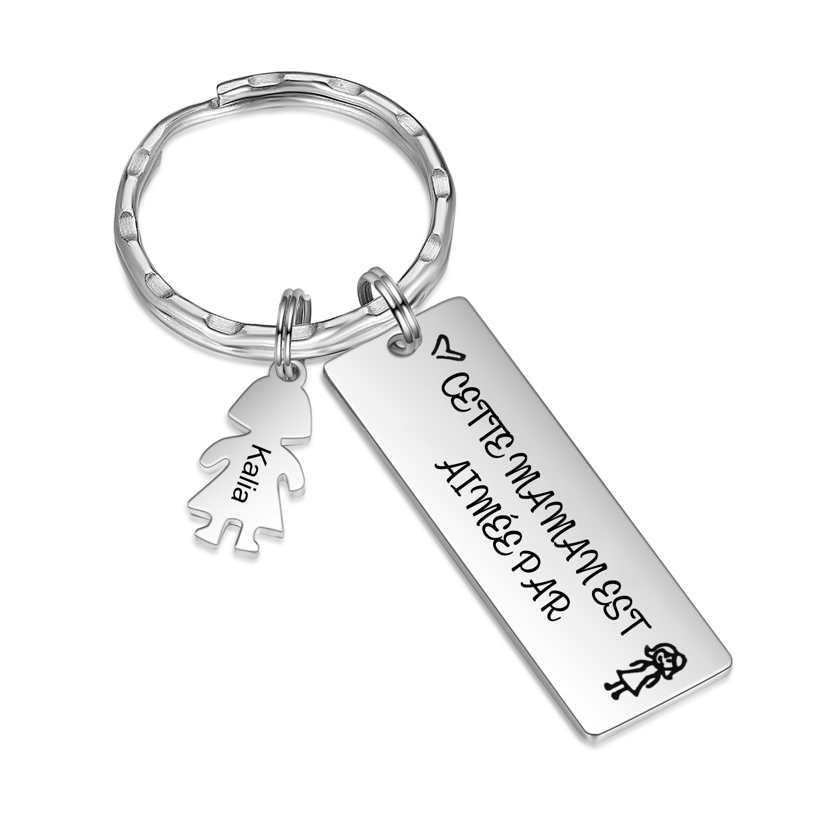 À Maman - Porte-clés Personnalisé avec 1 Prénom et Texte Porte-Clés Personnaliables Pour Maman | Jessemade