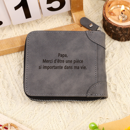 Portefeuille Photo Personnalisé Classique Homme Porte-Monnaie Carte Cadeau pour Père | Jessemade