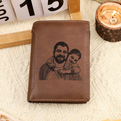 Portefeuille Photo Personnalisé Classique Homme Porte-Monnaie | Jessemade
