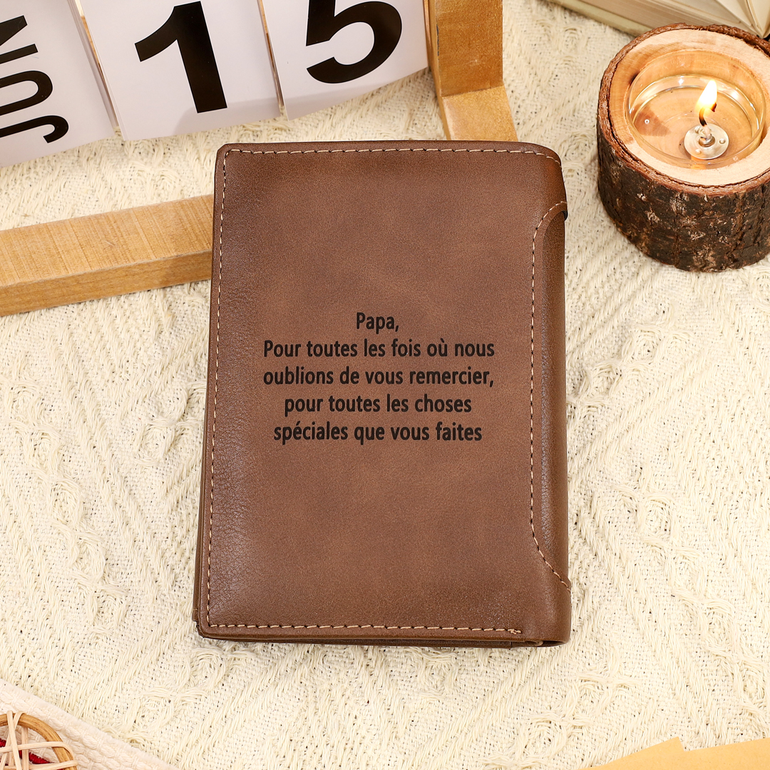 Portefeuille Photo Personnalisé Classique Homme Porte-Monnaie | Jessemade