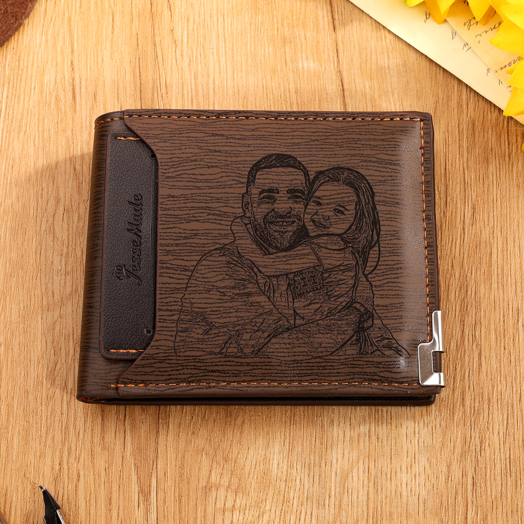 À mon Papa-Portefeuille Personnalisé avec Photo et Texte  Portefeuille Classique Homme pour Père | Jessemade