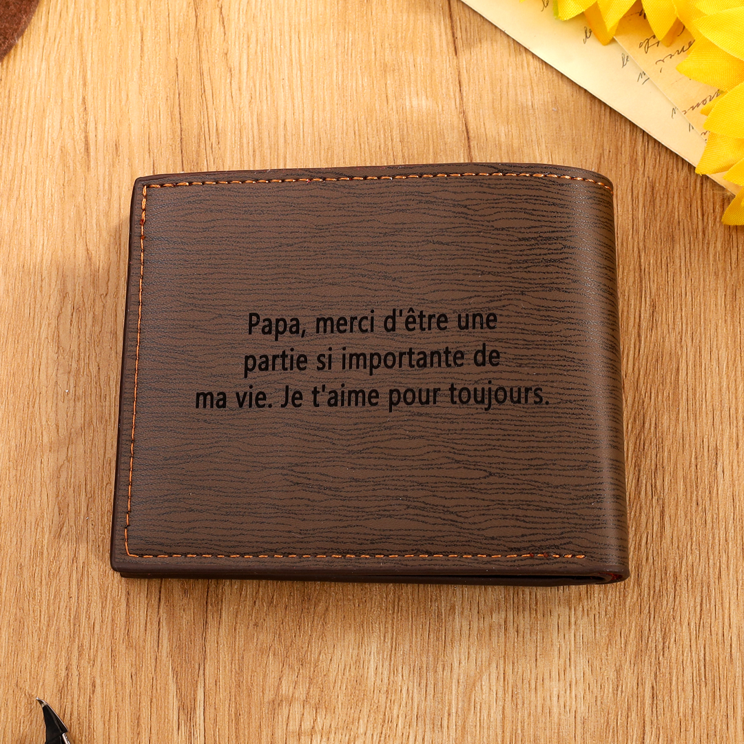 À mon Papa-Portefeuille Personnalisé avec Photo et Texte  Portefeuille Classique Homme pour Père | Jessemade