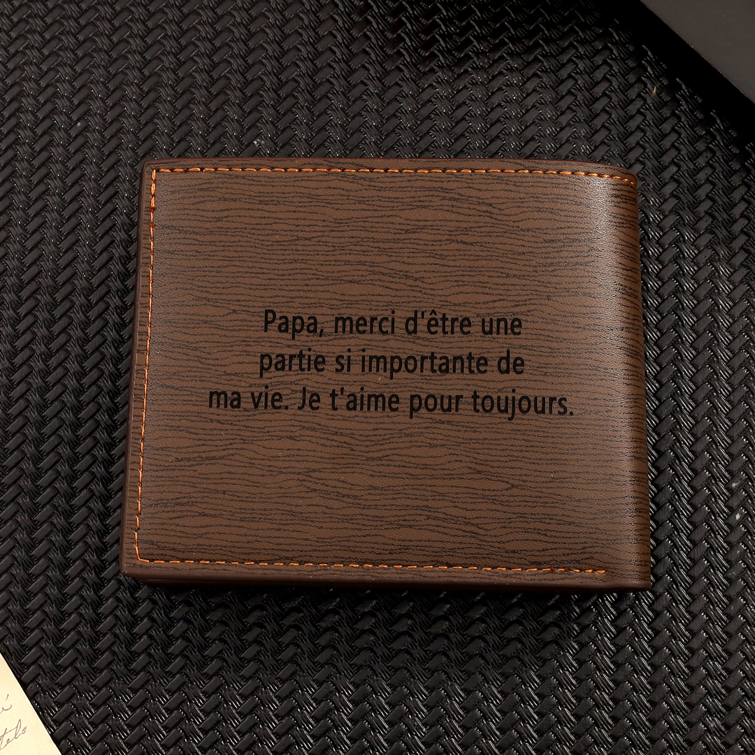 À mon Papa-Portefeuille Personnalisé avec Photo et Texte  Portefeuille Classique Homme pour Père | Jessemade