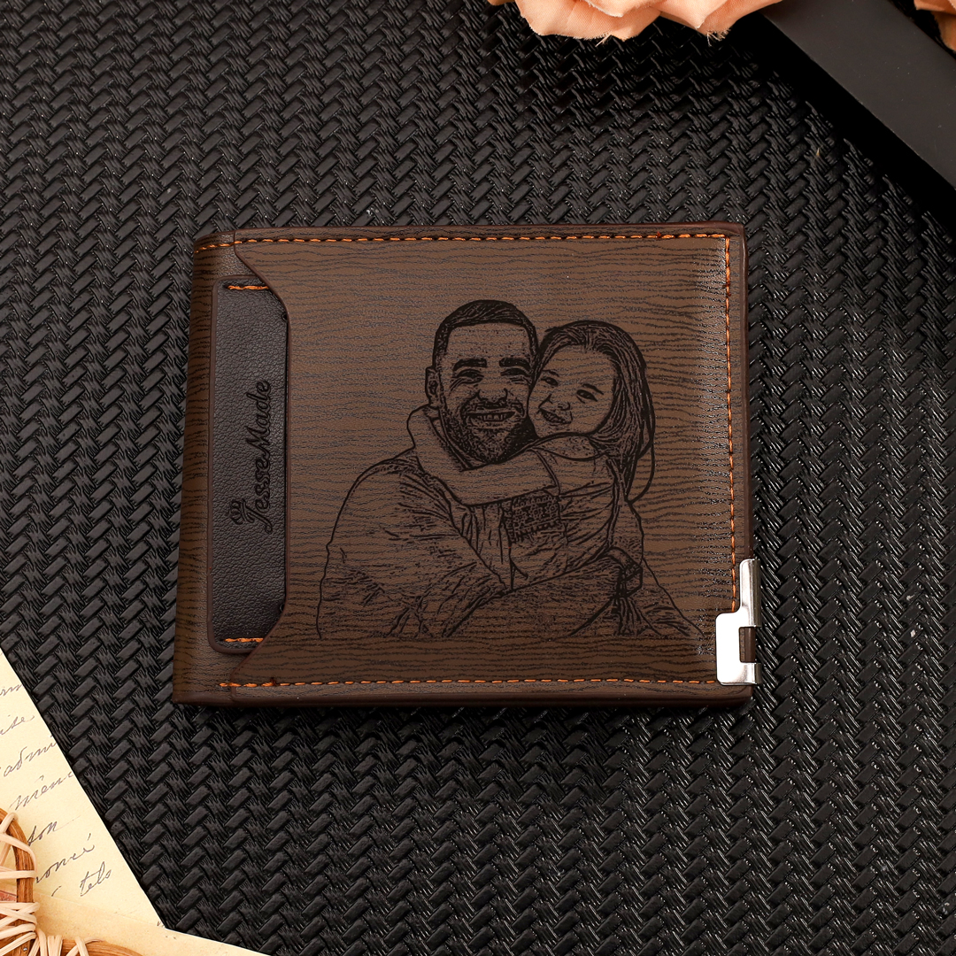 À mon Papa-Portefeuille Personnalisé avec Photo et Texte  Portefeuille Classique Homme pour Père | Jessemade