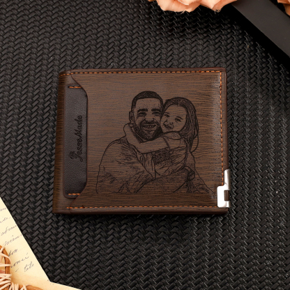 À mon Papa-Portefeuille Personnalisé avec Photo et Texte  Portefeuille Classique Homme pour Père | Jessemade