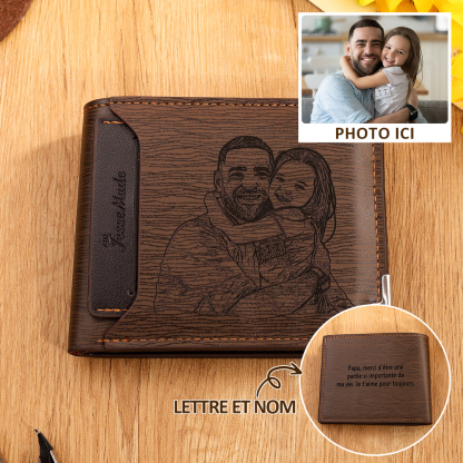 Portefeuille personnalisé avec photo – Cadeau unique pour papa