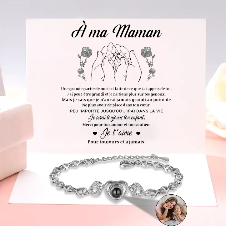 À ma Maman-Bracelet Coeur Personnalisé 1 Photo Bracelet Photo Projection Cadeau Fête des mères|Jessemade