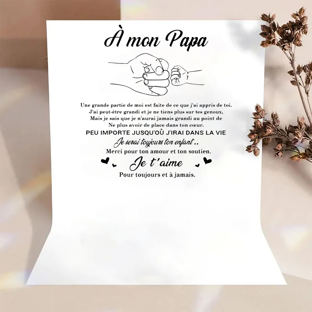 À Papa/Papi - Bracelet Poing Personnalisé avec 2 Prénoms et 1 Texte Cadeau pour Papa/Papy | Jessemade