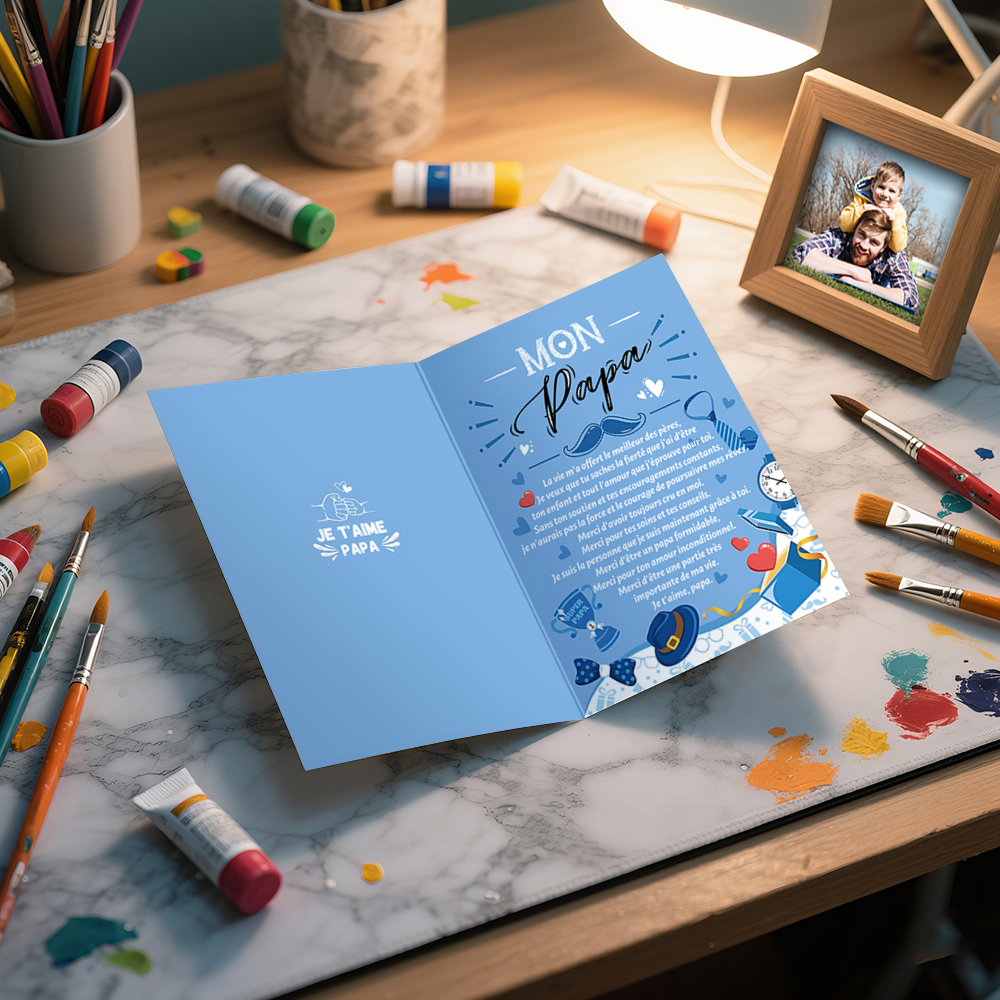 À mon Papa-Carte de Cadeau avec Message Carte de Fête des Pères | Jessemade