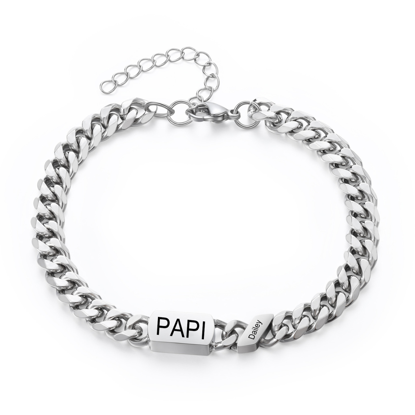 [Copy]À mon Papa - Bracelet Personnalisé 1-6 Prénoms Personnalisés et Texte Bracelet Cubain pour Homme｜Jessemade