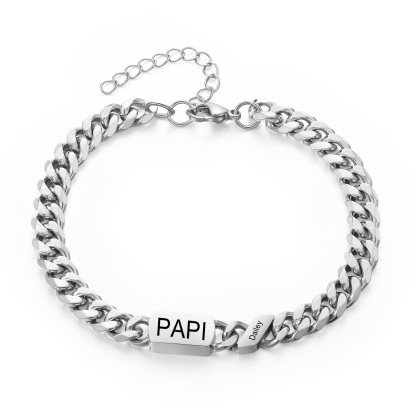 [Copy]À mon Papa - Bracelet Personnalisé 1-6 Prénoms Personnalisés et Texte Bracelet Cubain pour Homme｜Jessemade