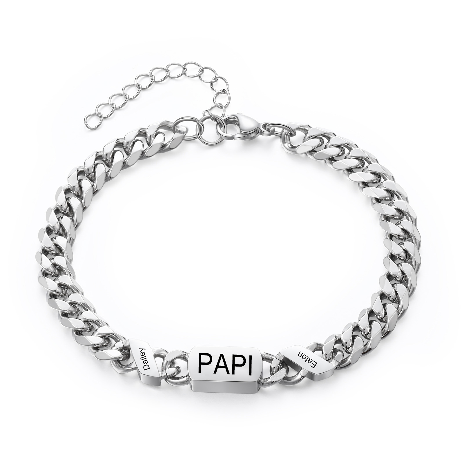 [Copy]À mon Papa - Bracelet Personnalisé 1-6 Prénoms Personnalisés et Texte Bracelet Cubain pour Homme｜Jessemade