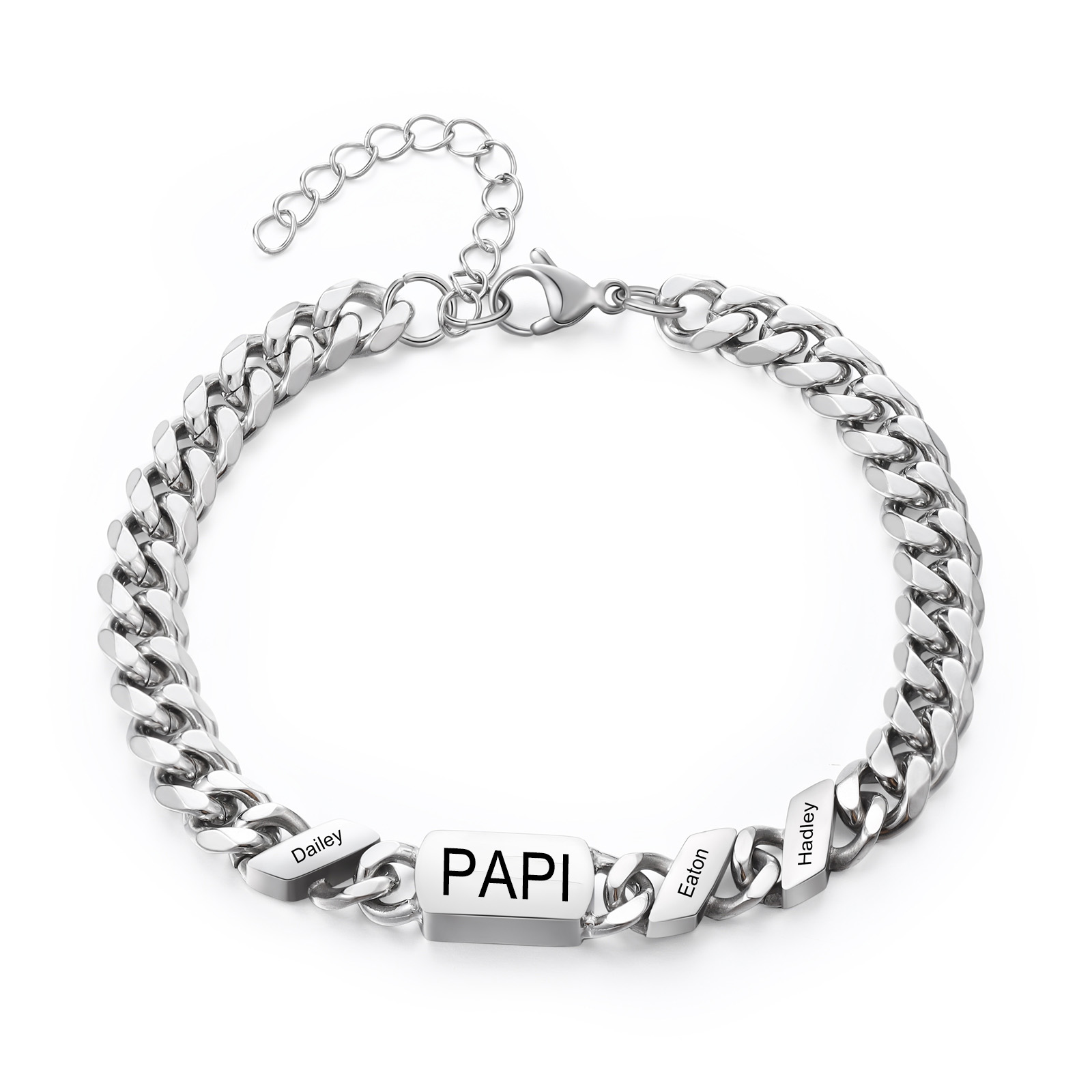 [Copy]À mon Papa - Bracelet Personnalisé 1-6 Prénoms Personnalisés et Texte Bracelet Cubain pour Homme｜Jessemade