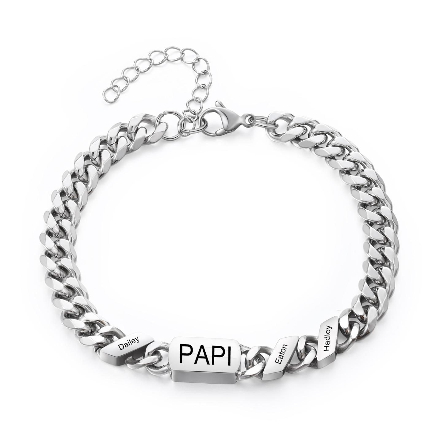 [Copy]À mon Papa - Bracelet Personnalisé 1-6 Prénoms Personnalisés et Texte Bracelet Cubain pour Homme｜Jessemade