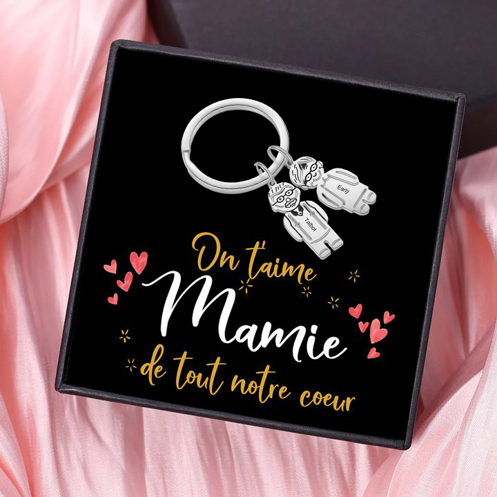 À ma Maman - Porte-Clés Personnalisé Avec 2 Prénoms et 2 Breloques Enfant Porte-Clés pour Mère | Jessemade