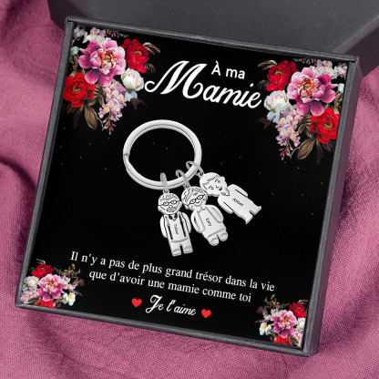 Porte-clés Personnalisé avec Figurines Gravées – Cadeau Unique et Émotionnel | Jessemade