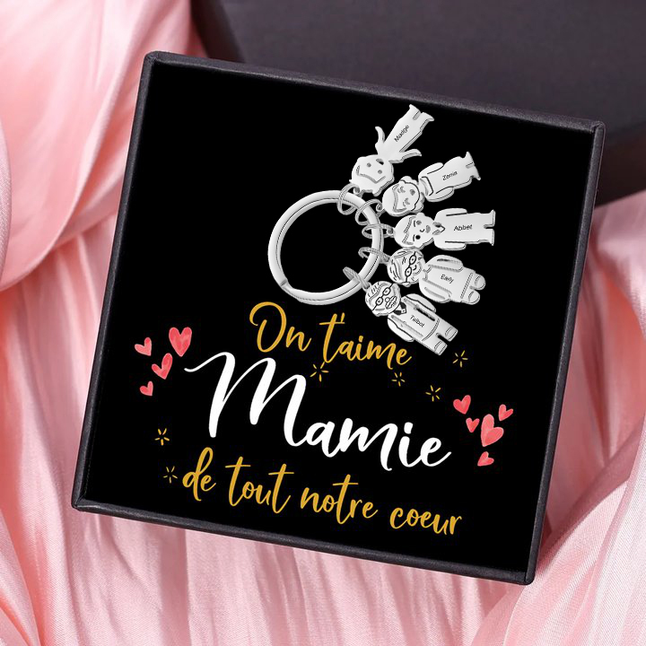 À ma Maman - Porte-Clés Personnalisé Avec 5 Prénoms et 5 Breloques Enfant Porte-Clés pour Mère | Jessemade