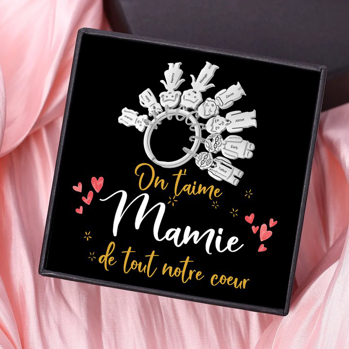 À ma Maman - Porte-Clés Personnalisé Avec 8 Prénoms et 8 Breloques Enfant Porte-Clés pour Mère | Jessemade