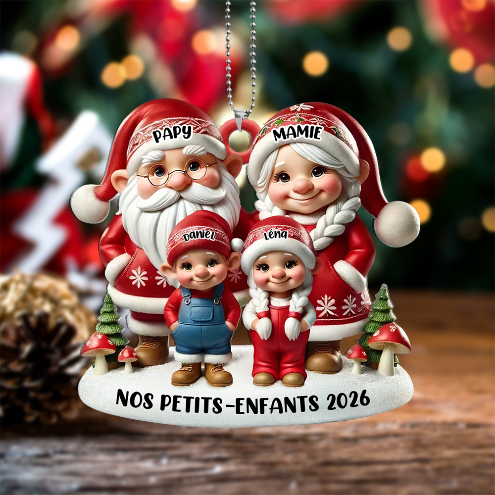Décoration Sapin Noël Personnalisée Famille - Papy Mamie Lutin
