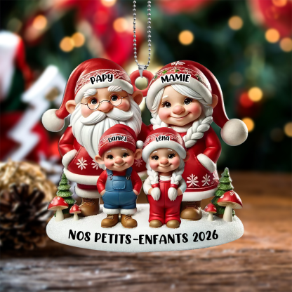 Décoration Sapin Noël Personnalisée Famille - Papy Mamie Lutin