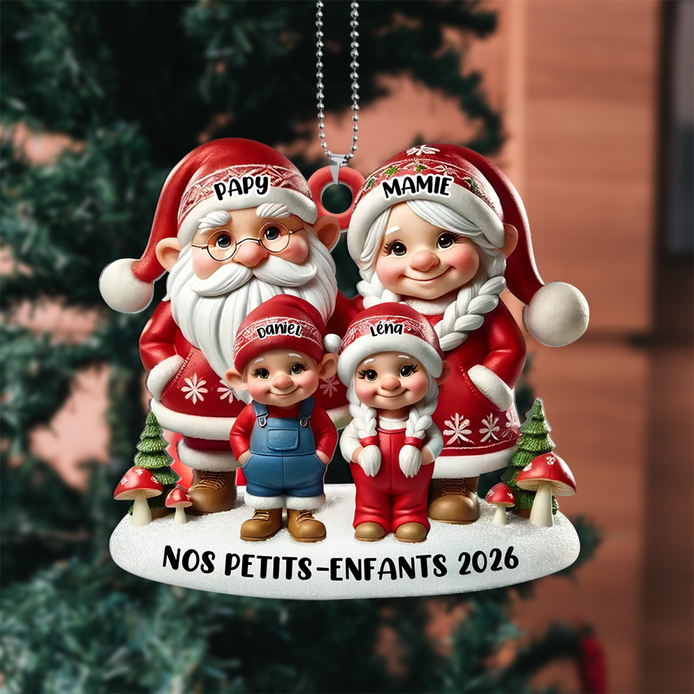 Décoration Sapin Noël Personnalisée Famille - Papy Mamie Lutin