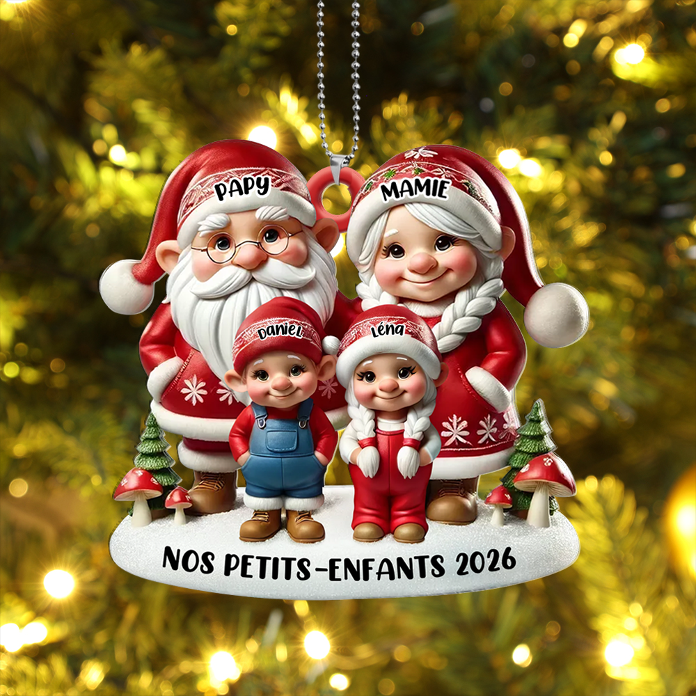 Décoration Sapin Noël Personnalisée Famille - Papy Mamie Lutin
