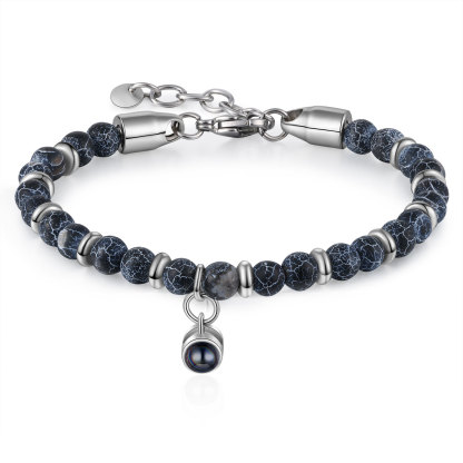 Bracelet Homme Projection de Pierres Photo Personnalisée