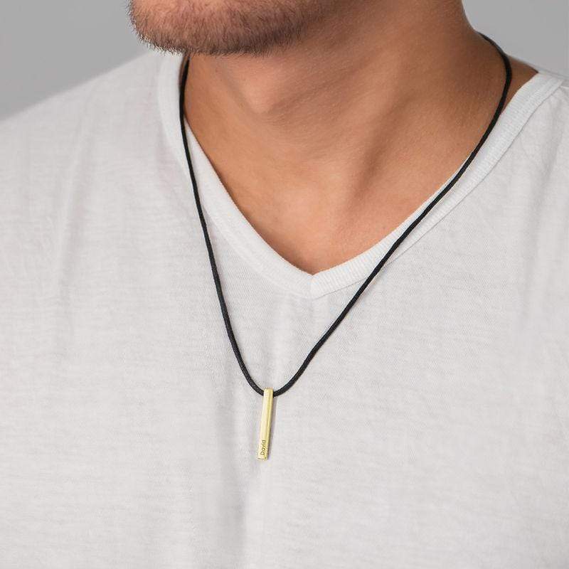 Collier Barre 4 Prénoms Gravés Pour Homme