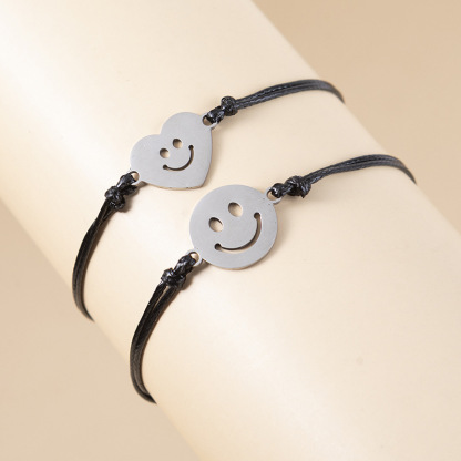 2PCS Ensemble de Bracelets Smiley Bracelet en Commun Cadeau Rentrée Scolaire Premier jour d’école｜Jessemade