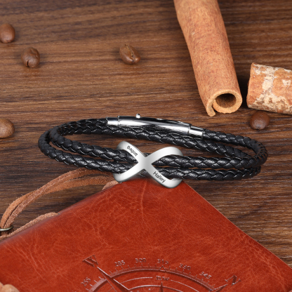 Bracelet Infini 2 Prénoms Personnalisés Bracelets pour couple｜Jessemade