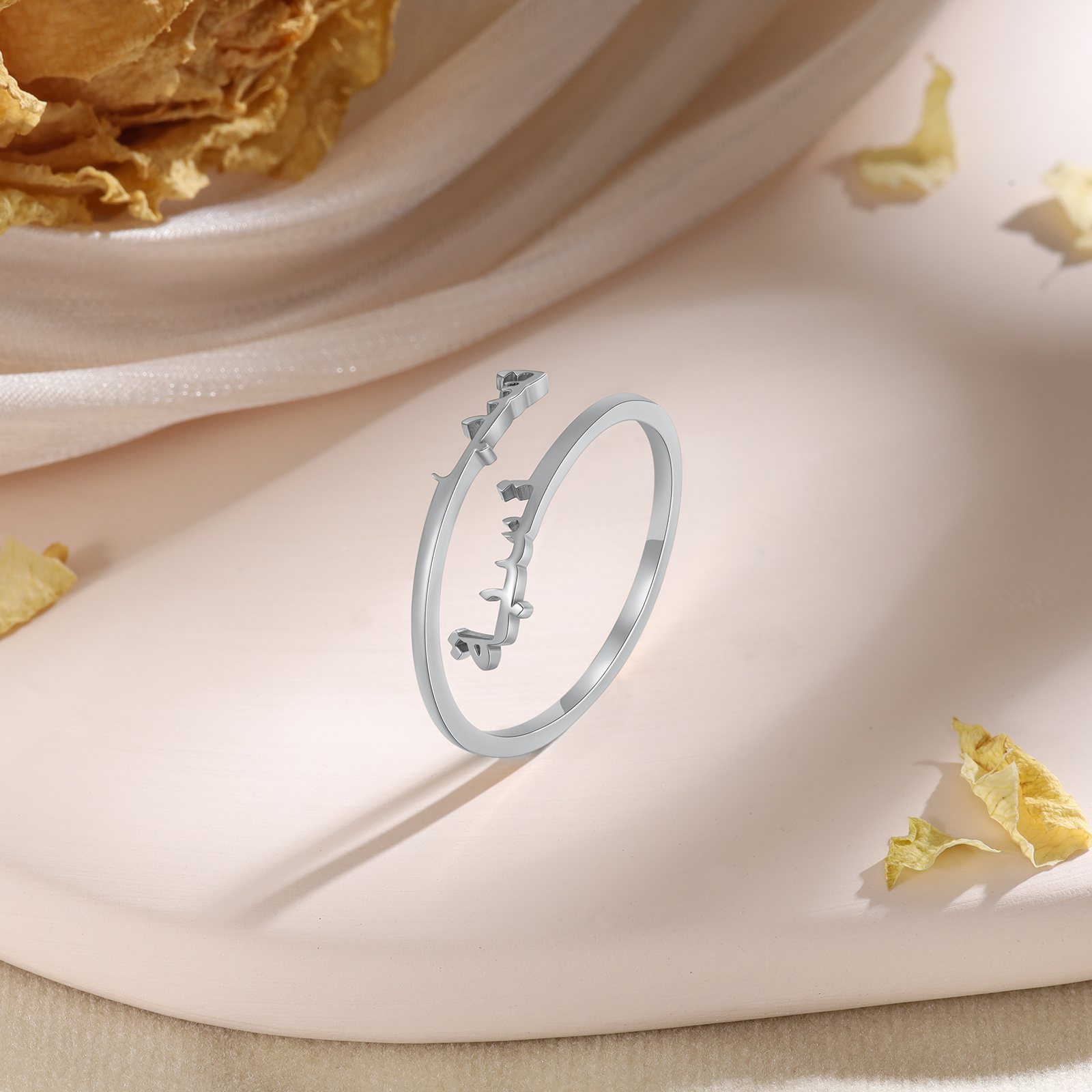 Bague Réglable arabe 2 Prénoms Personnalisés