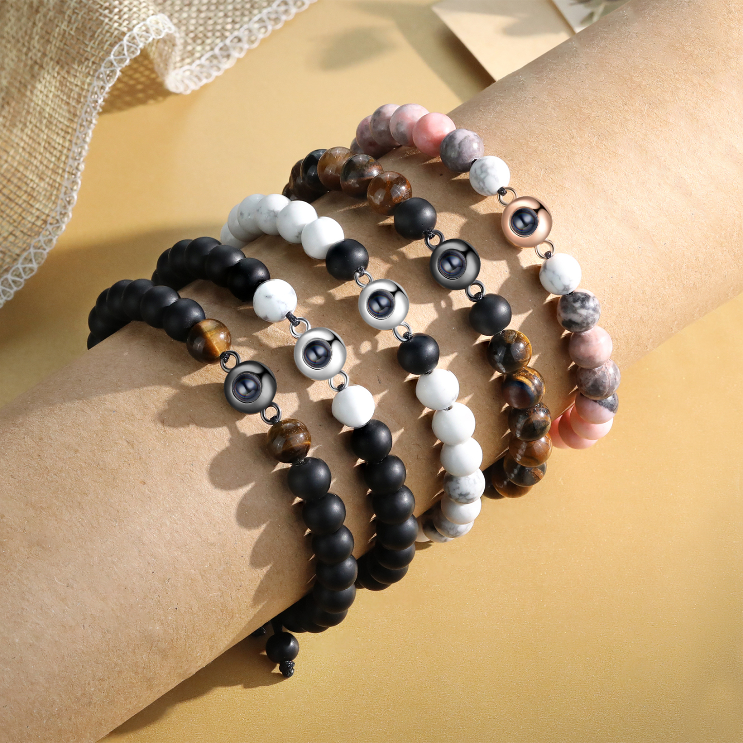 Bracelet Photo Projection de Pierres 1 Photo Personnalisée|Jessemade