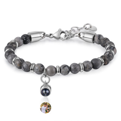 Bracelet Homme Projection de Pierres Photo Personnalisée