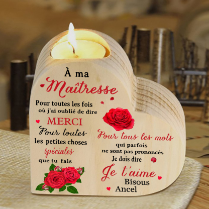 À Ma Maîtresse-Bougeoir en Bois Prénom Personnalisé sans Bougie