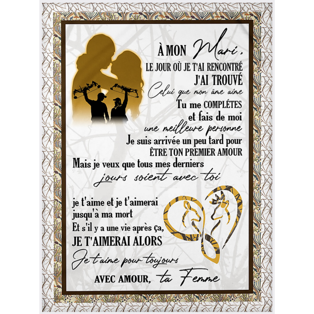 À Mon Mari - Couverture flanelle de haute qualité