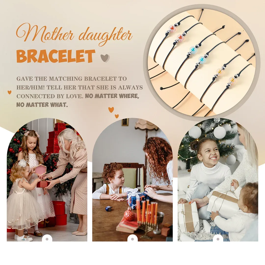 À Filleule & Marraine - Bracelet en Commun 2PCS Bracelets Cœur|Jessemade