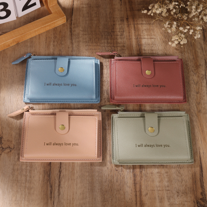 Portefeuille Femme Prénom et Texte Personnalisés avec Fleurs de naissance Porte-Monnaie Carte