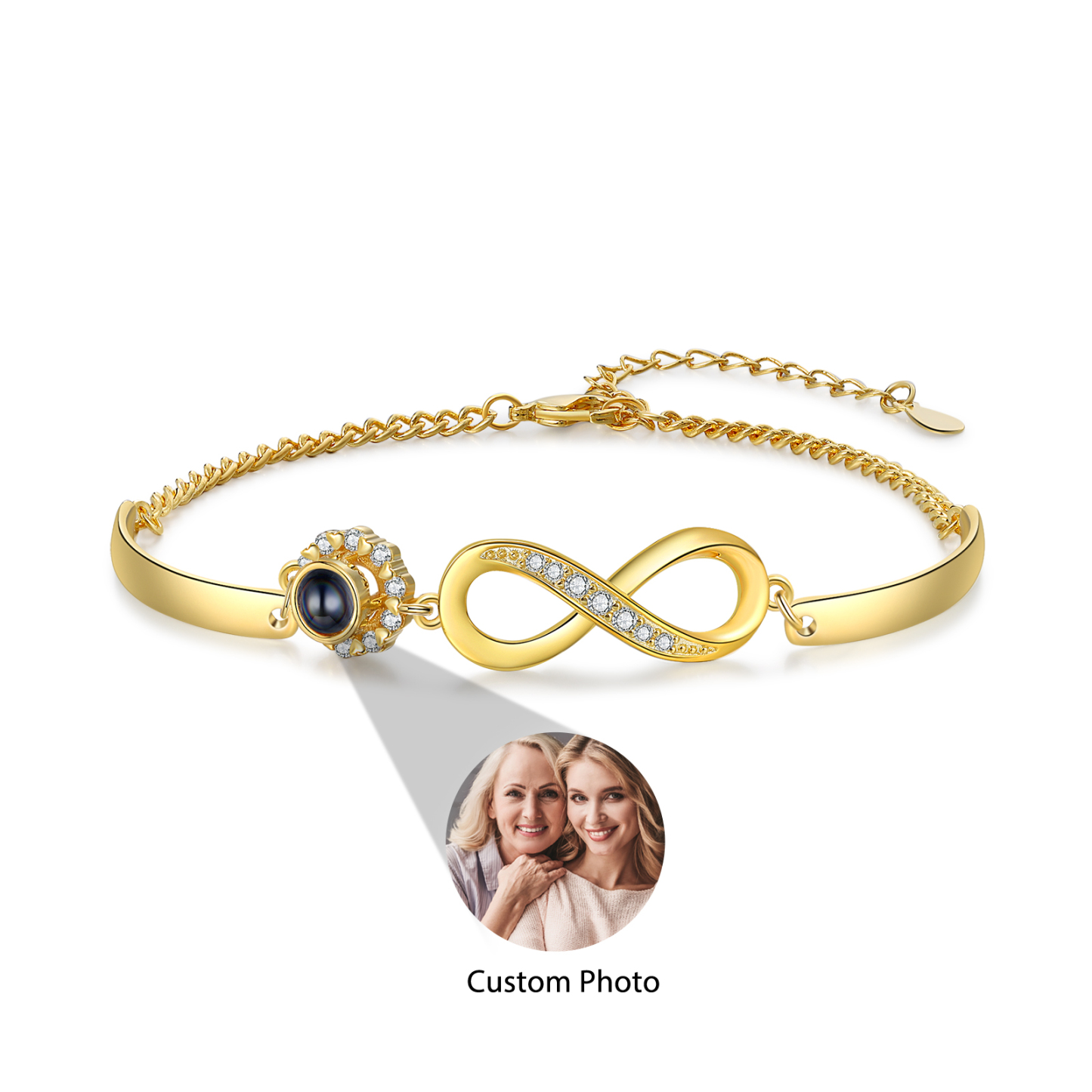 À Ma Marraine Bracelet Infini de Projection Photo Personnalisée Bracelet Femmes | Jessemade