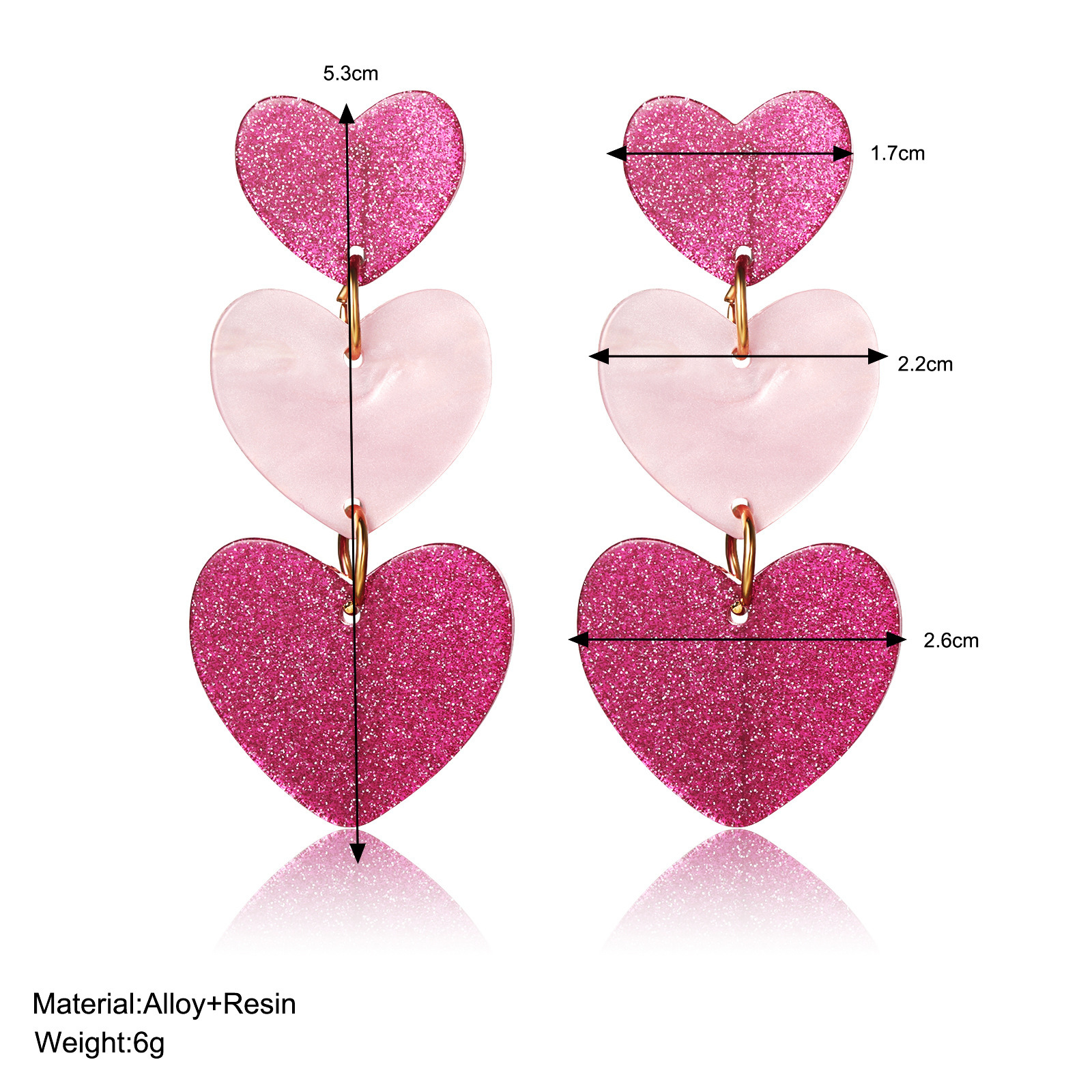 Boucles d'Oreilles Cœur Boucles d'Oreilles Cœur Cadeau Femme
