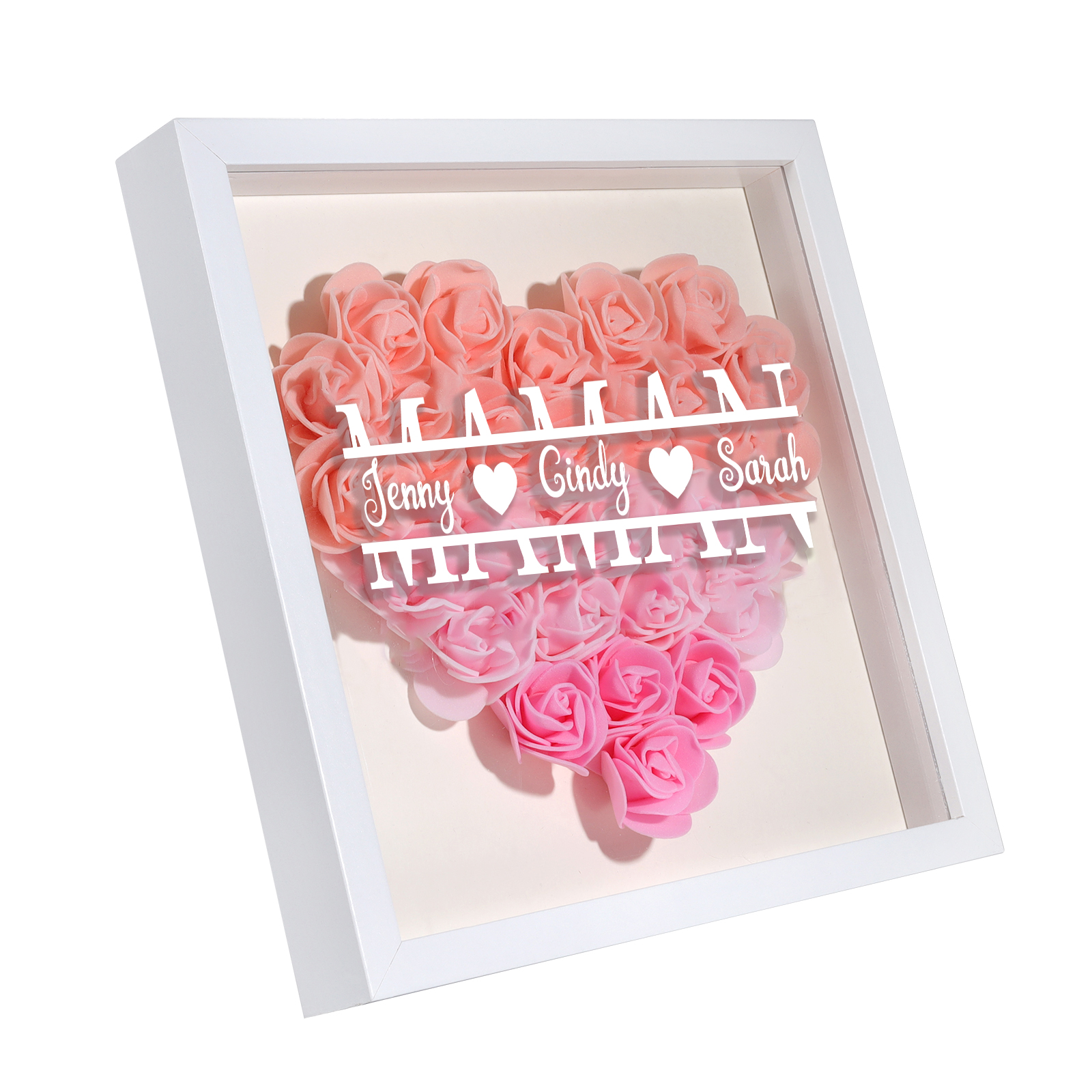 À ma Maman - Cadre Panneau de densité 1 Prénom et Texte Personnalisés Ornements Floral pour Famille cadeau pour femme anniversaire | Jessemade