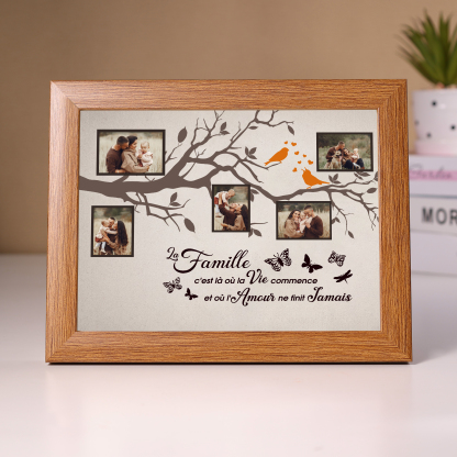 La famille - Cadre en bois personnalisé 5 photo Arbre de vie Arbre 