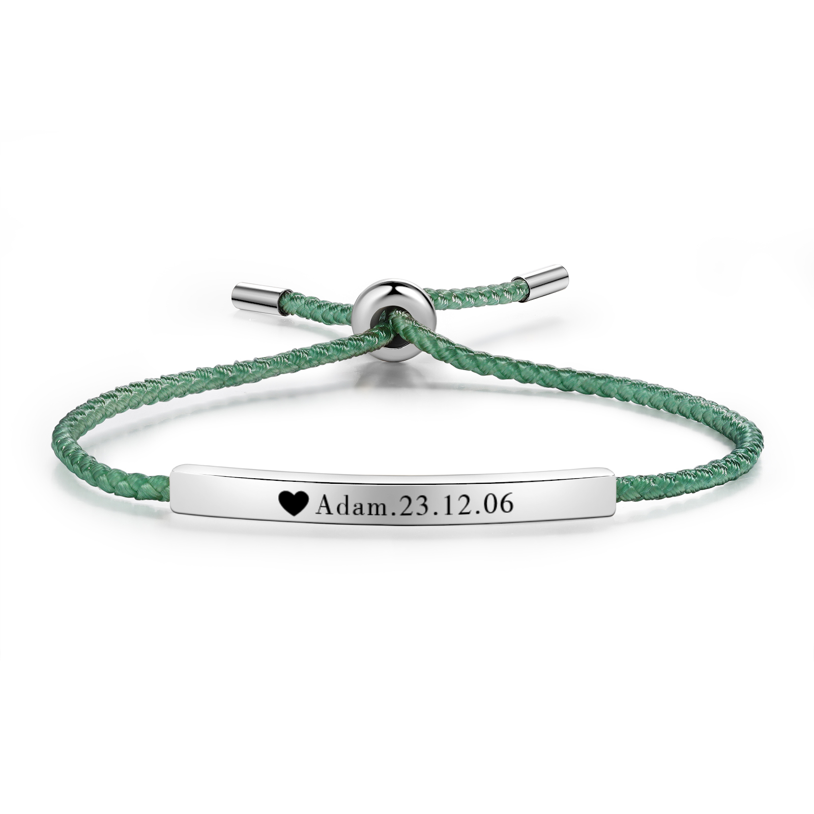 Bracelet 1 Prénom et Date Personnalisés pour Couple