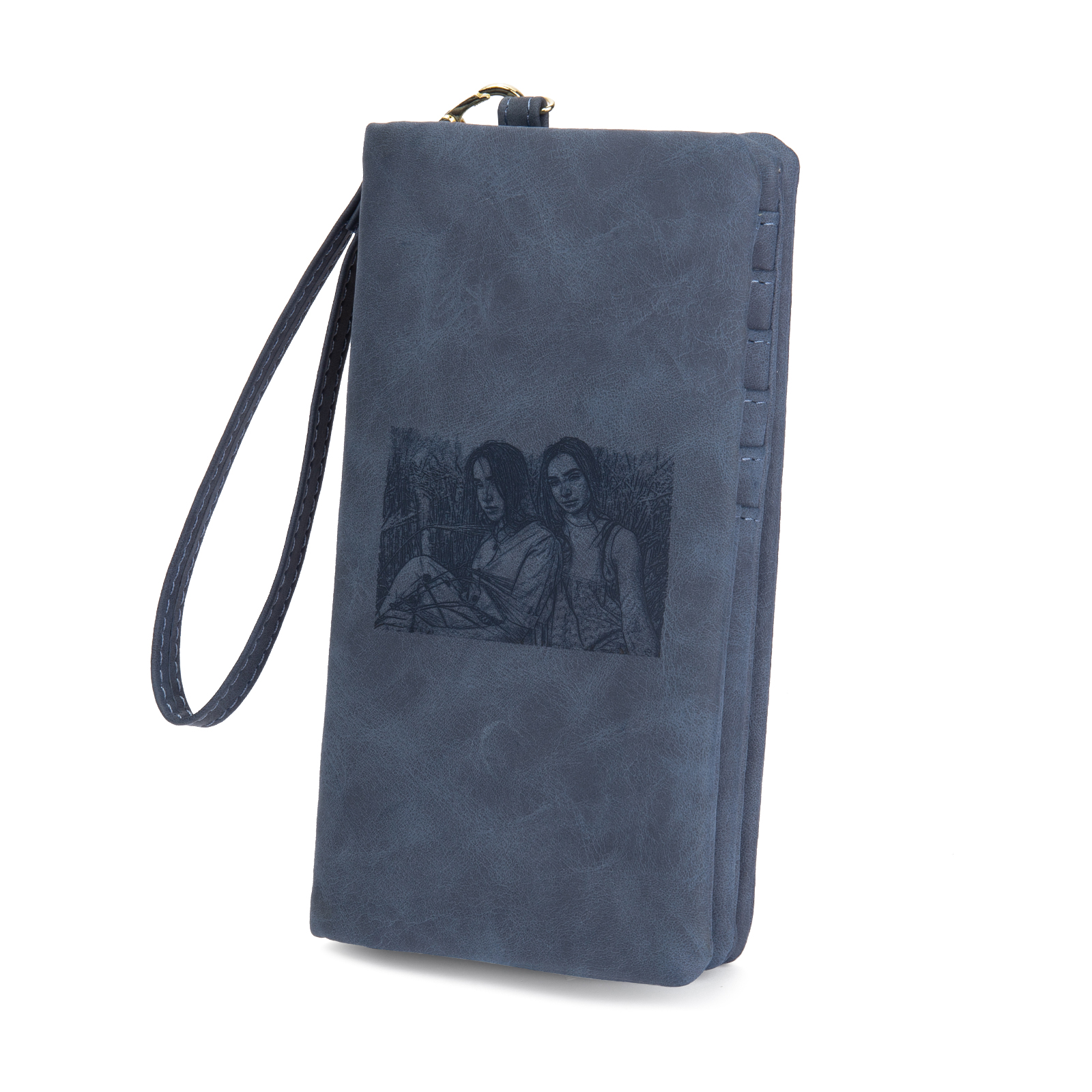 Jessemade FR Portefeuille long en cuir PU personnalisé 1 photos avec texte et date