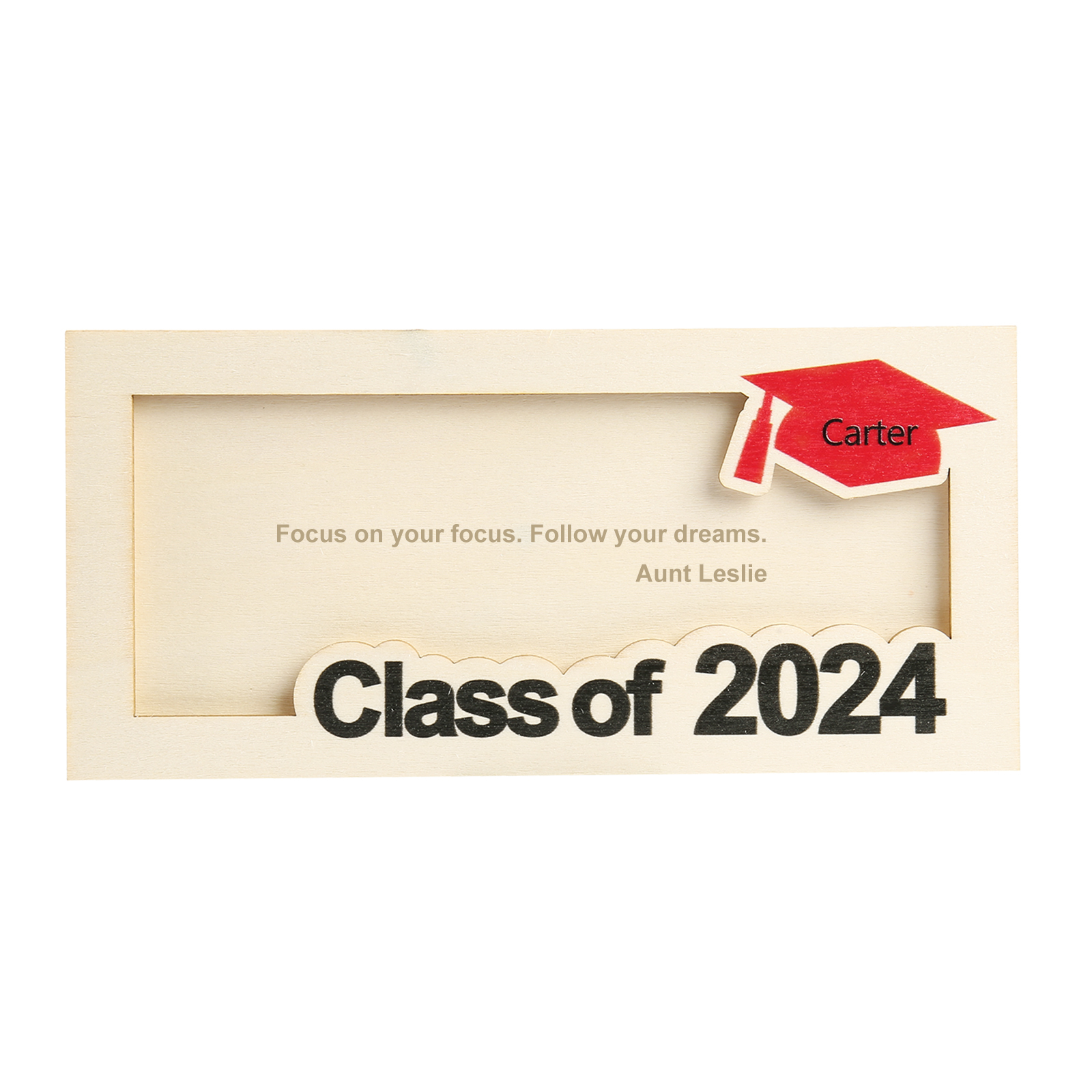 Porte-Cartes Diplômé en bois Prénom et Texte Personnalisés Cadeau de Graduation
