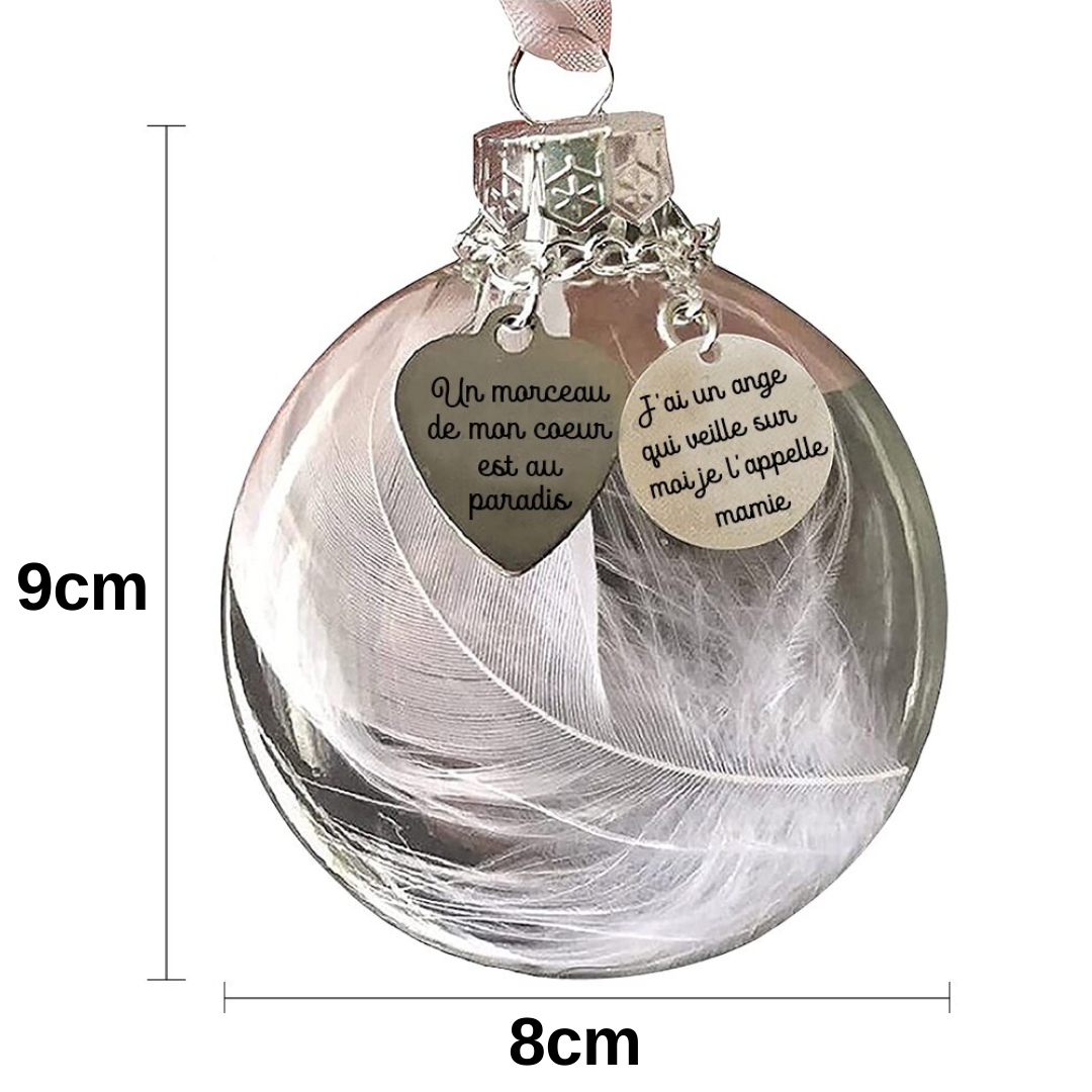 À mon Homme - Boule transparente de plumes Ornements boule de noël | Jessemade