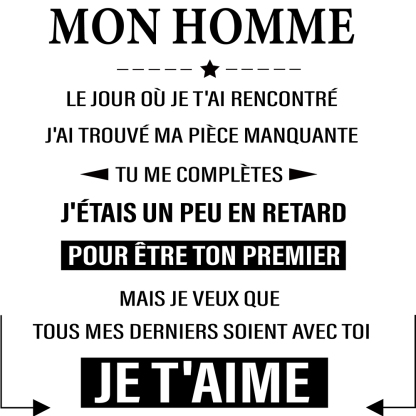 Mon Homme - Portefeuille texte Personnalisé Classique Homme | Jessemade