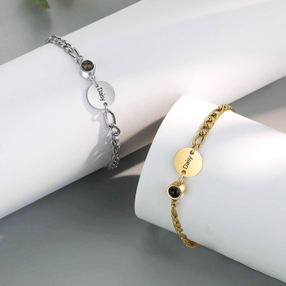 Bracelet Projection de Pierres avec Prénom et Photo Personnalisés