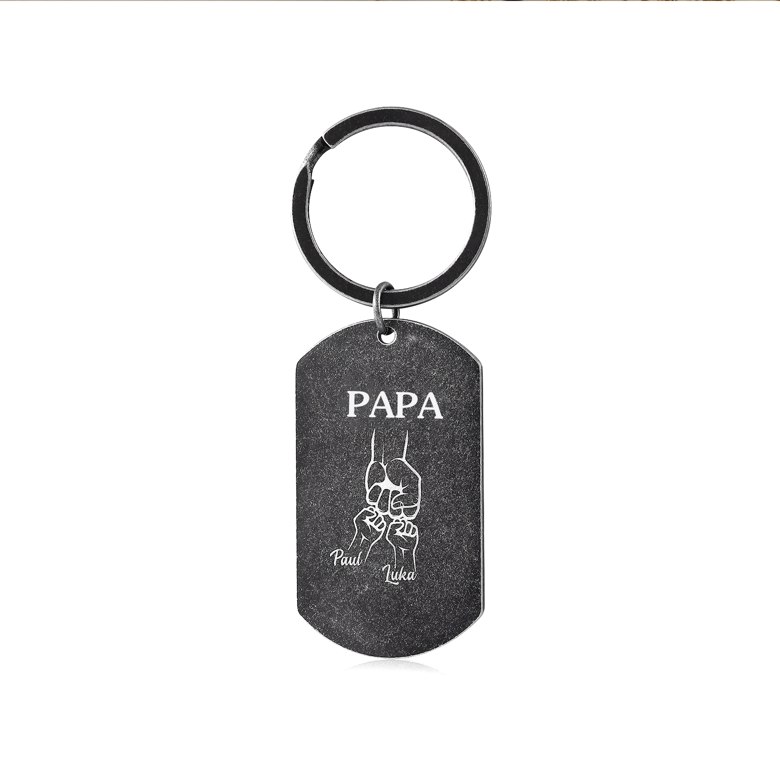 À mon Papa - Porte-Clés Poings 2 Prénoms Personnalisés avec Texte-Jessemade FR